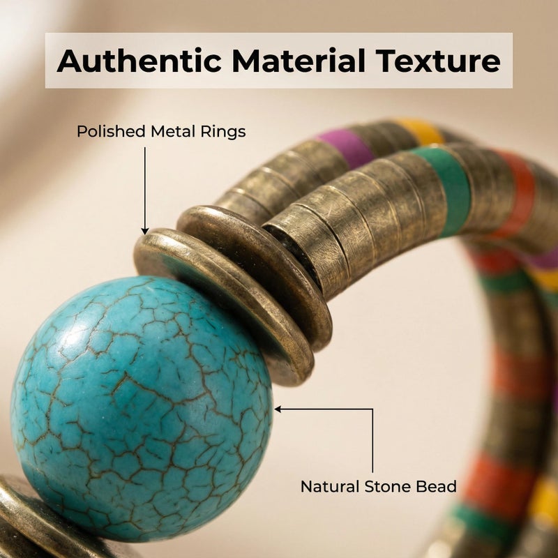 HENGYID African Handmade Tribal Beaded Ethnic Rope Bracelet, Ideal for Everyday Wear & Special Occasions - Image 3